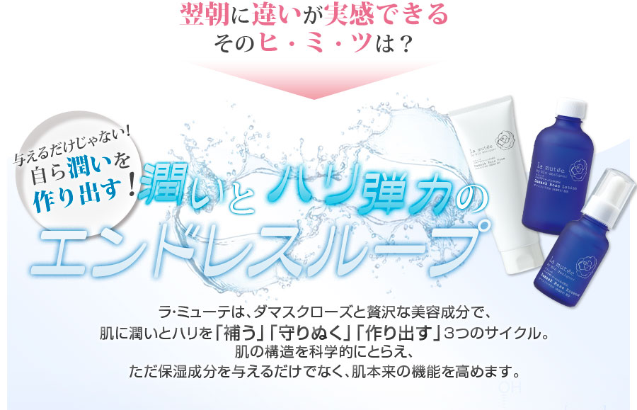 翌朝に違いが実感できるそのヒミツは？潤いとハリ弾力のエンドレスループ