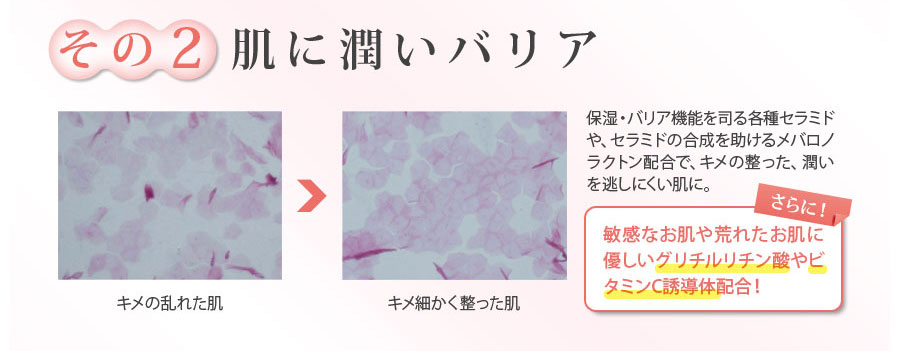 翌朝の肌で検証　その2　肌にうるおいバリア！